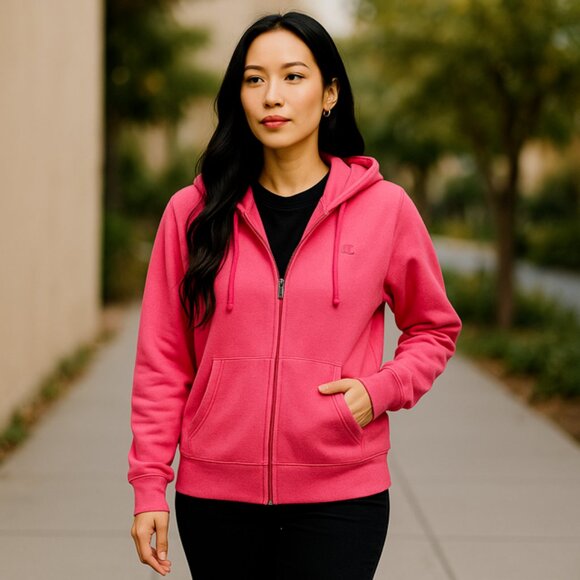 Champion Tops - Champions Hot Pink Zip Up Hoodie - Women's XL - Excellent